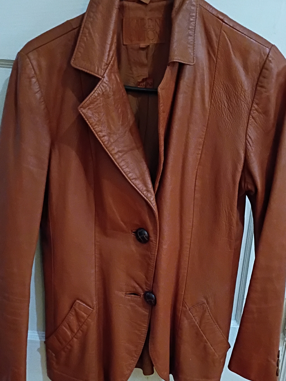 Karen Millen Burnt Orange Leather Blazer
